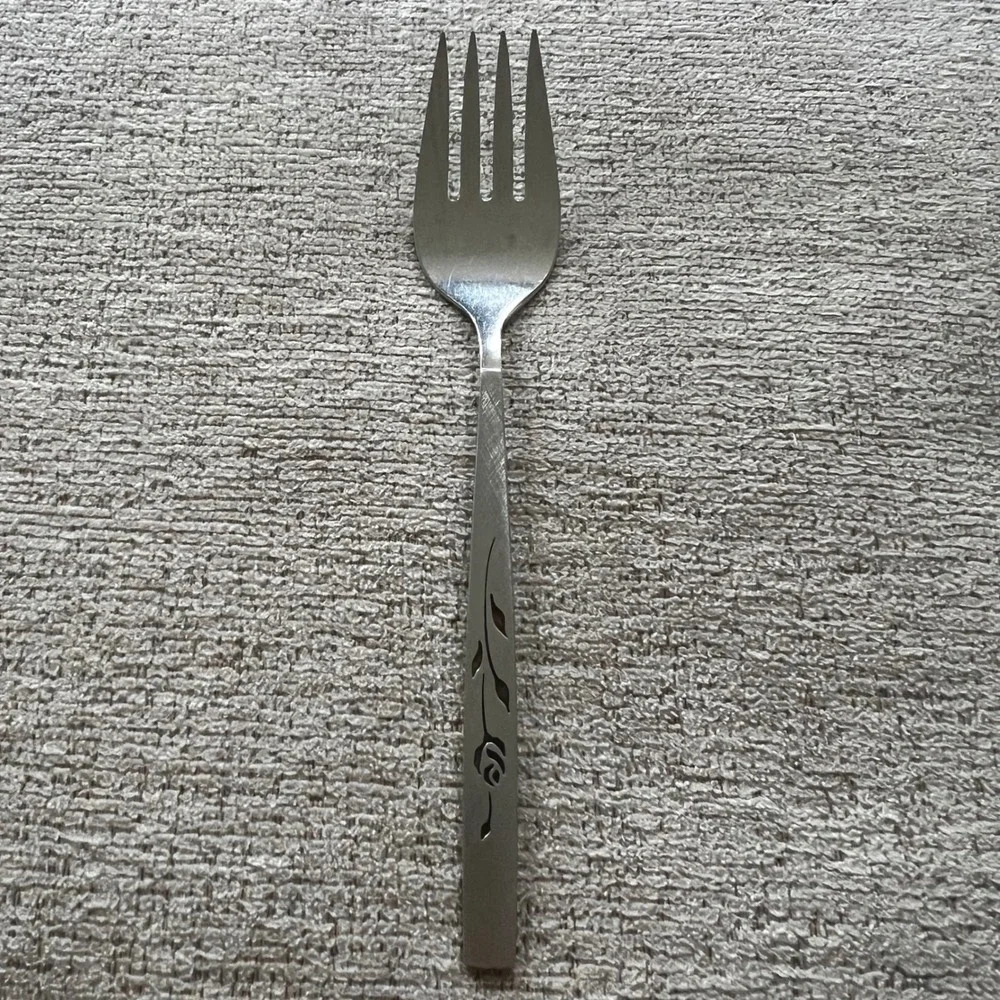 Oneidacraft‎ Deluxe Stainless Lasting Rose Salad Fork Mid Century Modern Floral